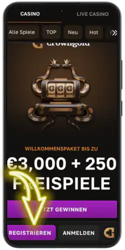 CrownGold login Registrieren